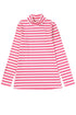 Striped Print Textured Knit Long Sleeve Tee